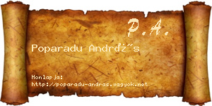 Poparadu András névjegykártya